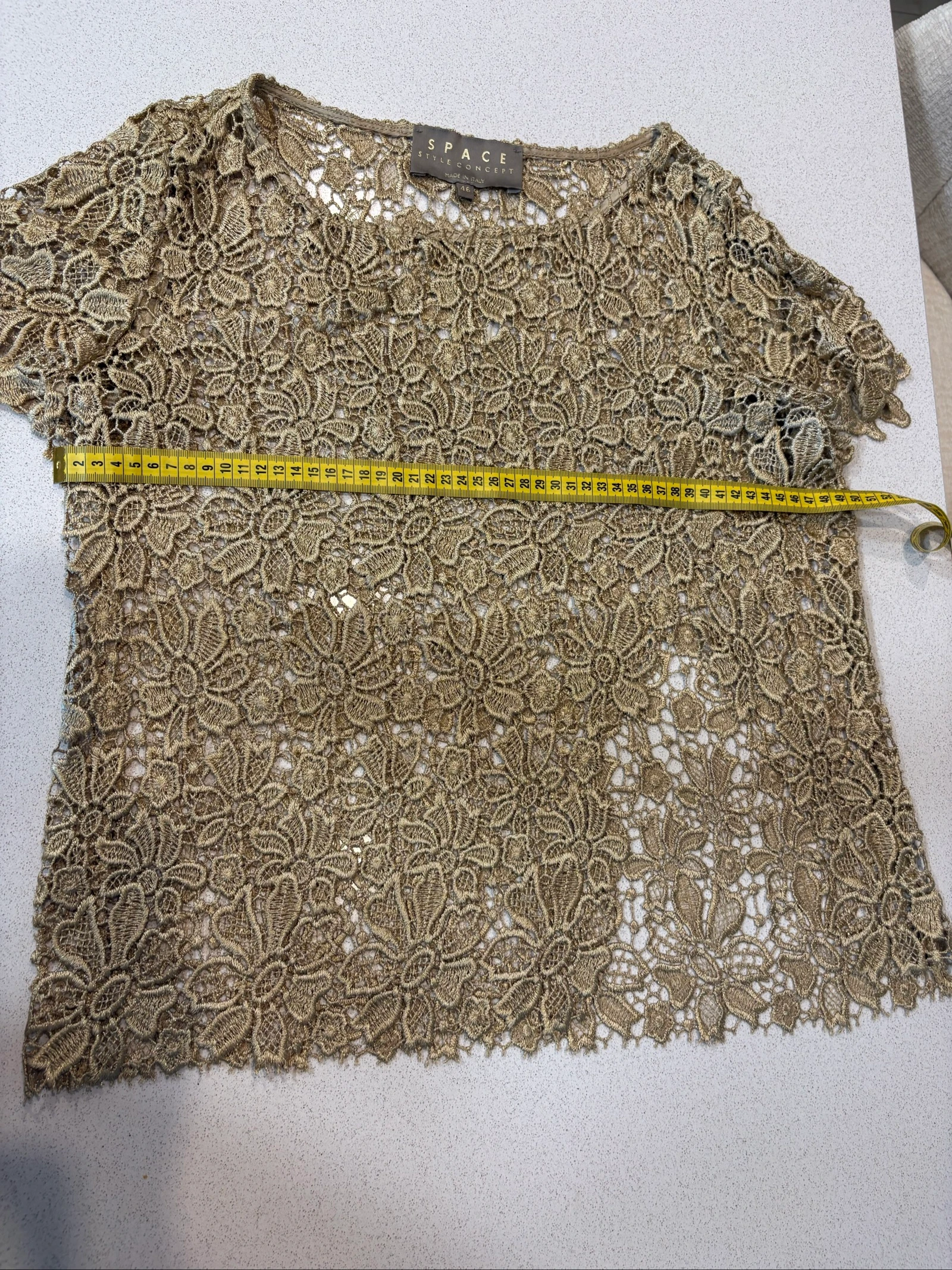 Italian top in golden lace – Size 46 IT 42FR – photo 5